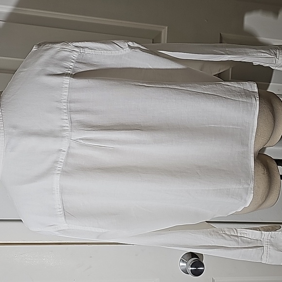 Madewell white women's button-down shirt tie bottom. cotton. Size XXL - Picture 7 of 11